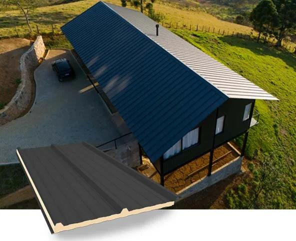 Panel trapezoidal para techo negro